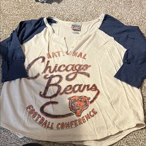 Junk Food Clothing Cream and Blue Chicago Bears Top